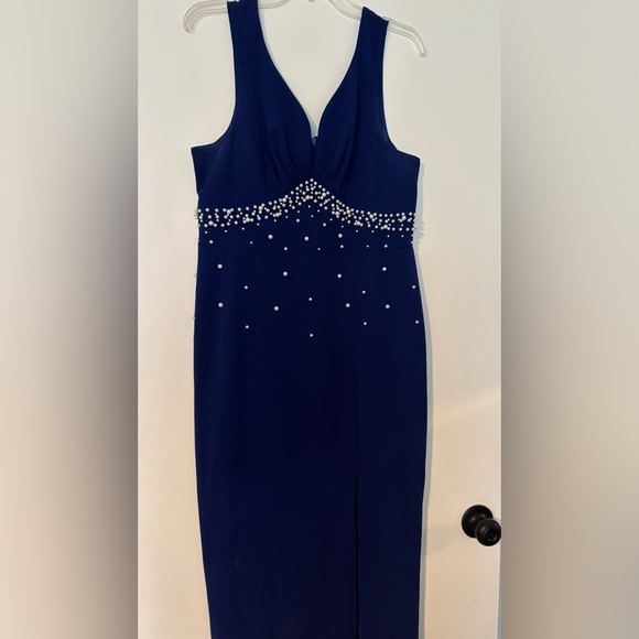 SHEIN Elegant Royal Blue Dress with Pearl Embellishments - Picture 1 of 3